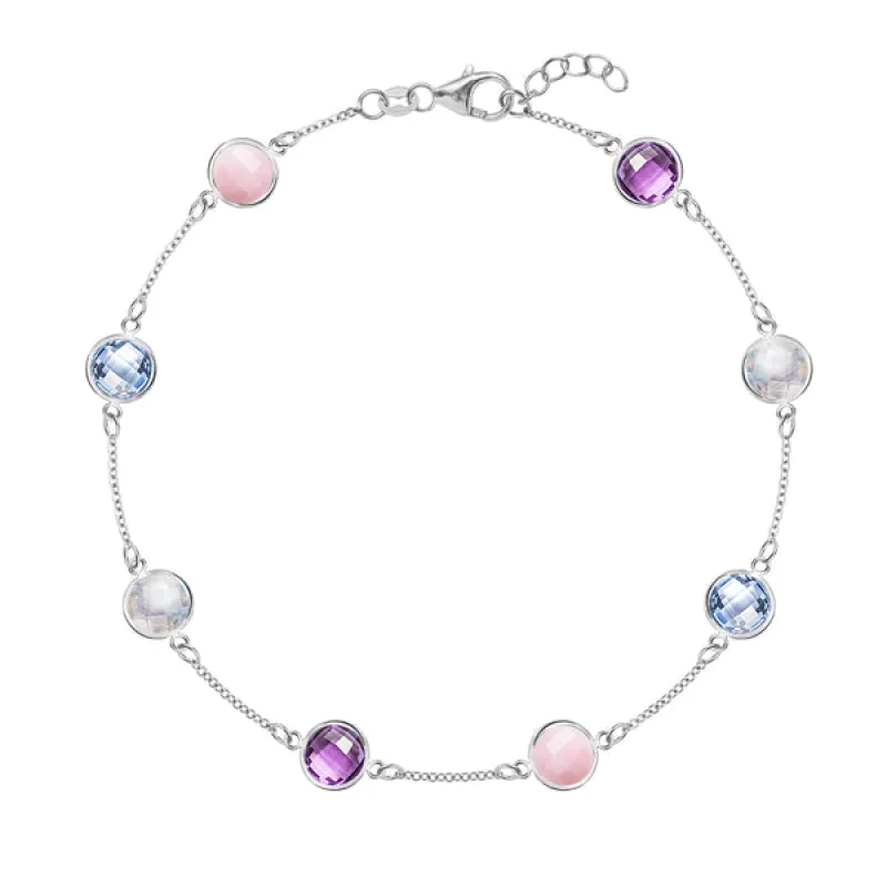 Personalized Grand 8 Birthstone Bracelet in 14k Gold sold by Haverhill