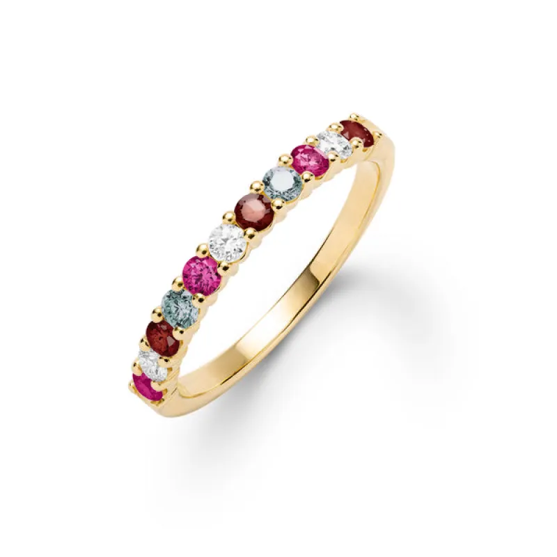 Personalized Rosecliff Birthstone Stackable Ring in 14k Gold sold by Haverhill