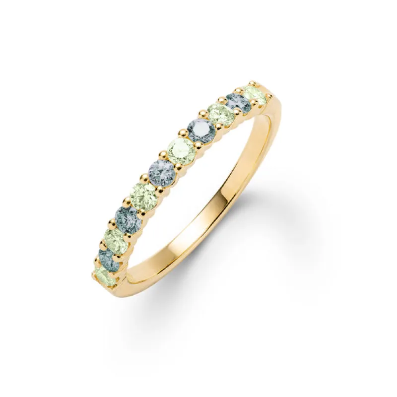 Personalized Rosecliff Birthstone Stackable Ring in 14k Gold sold by Haverhill