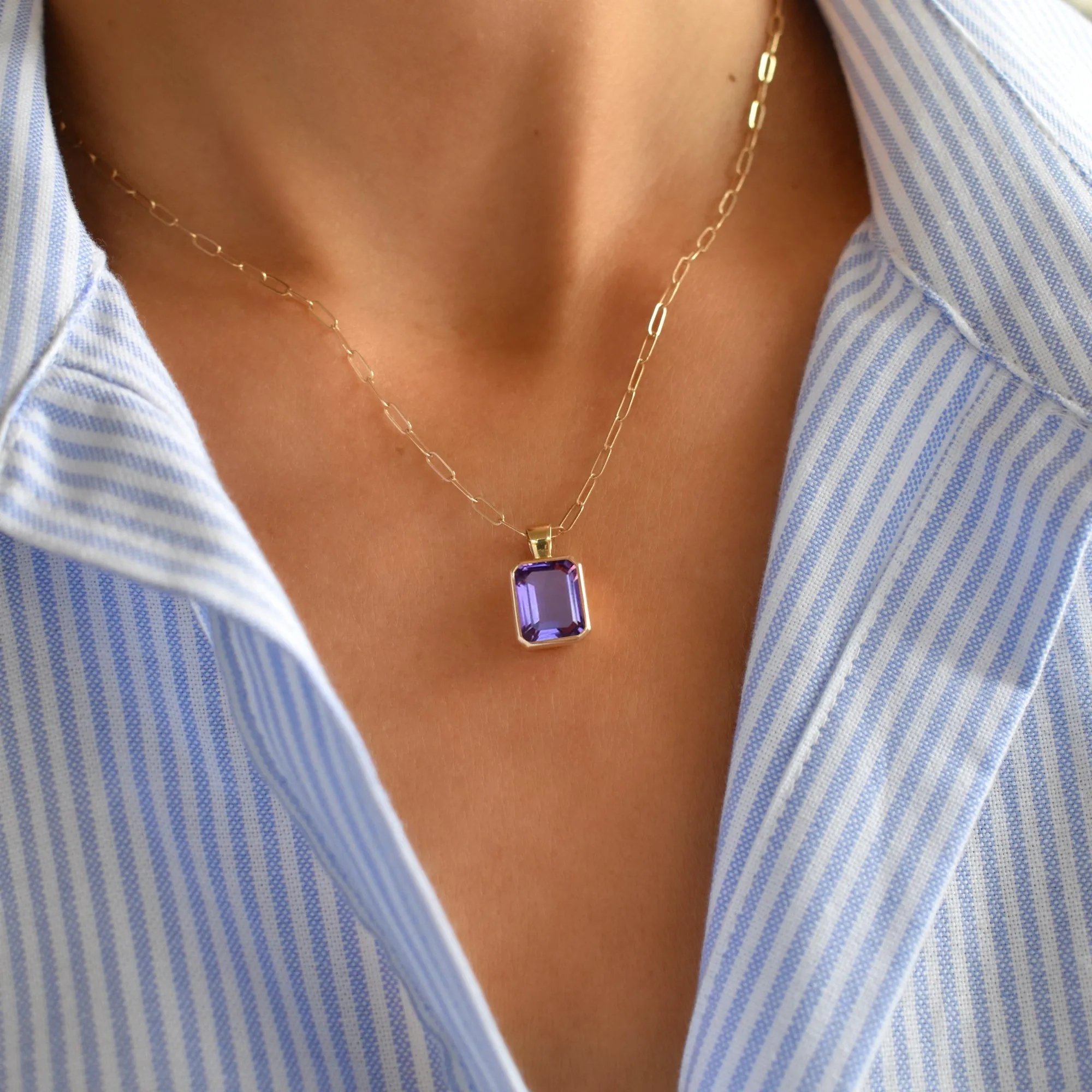 Warren Amethyst Pendant in 14k Gold (February) sold by Haverhill product image thumbnail 3