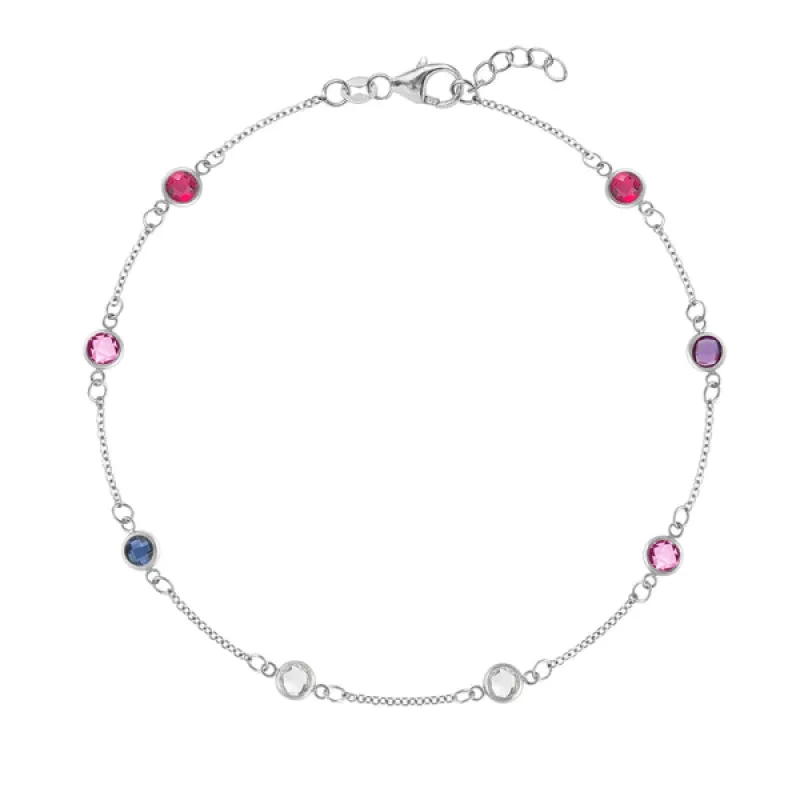 Personalized Classic 8 Birthstone Bracelet in 14k Gold sold by Haverhill