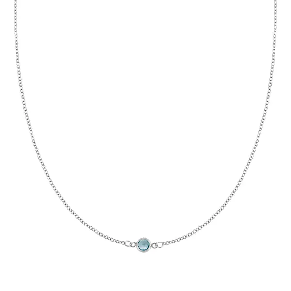 Personalized Classic 1 Birthstone Necklace in 14k Gold sold by Haverhill