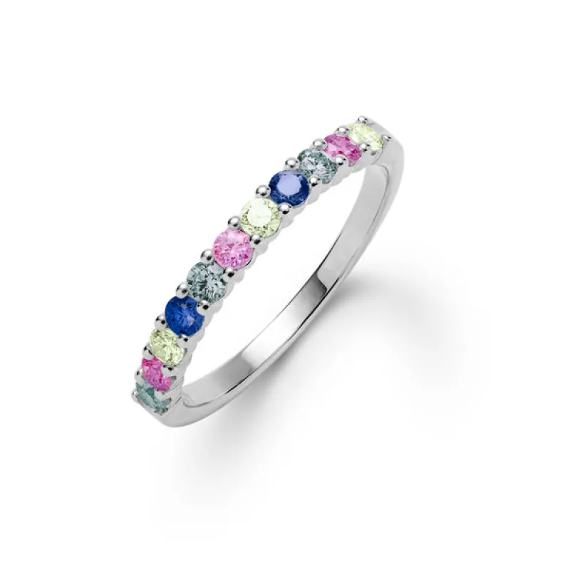 Personalized Rosecliff Birthstone Stackable Ring in 14k Gold sold by Haverhill