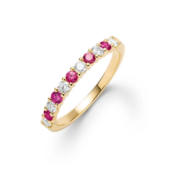 Personalized Rosecliff Birthstone Stackable Ring in 14k Gold sold by Haverhill