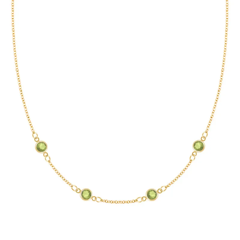 Personalized Classic 4 Birthstone Necklace in 14k Gold sold by Haverhill