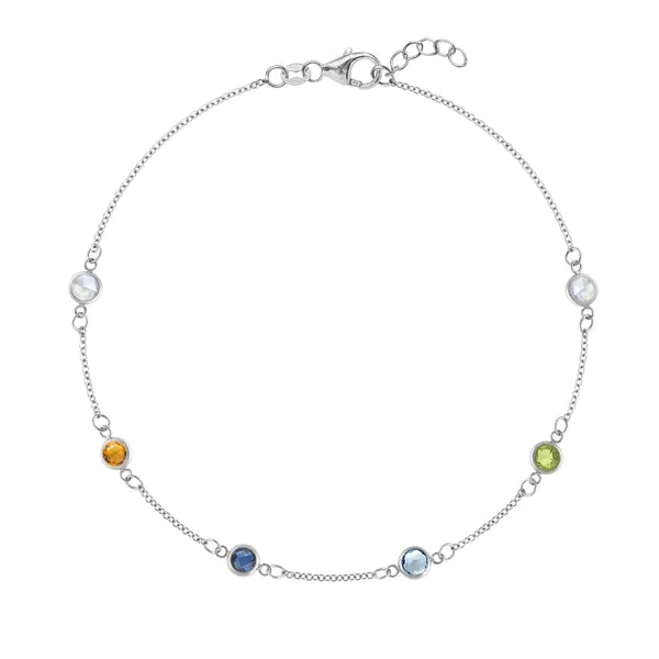 Personalized Classic 6 Birthstone Bracelet in 14k Gold sold by Haverhill