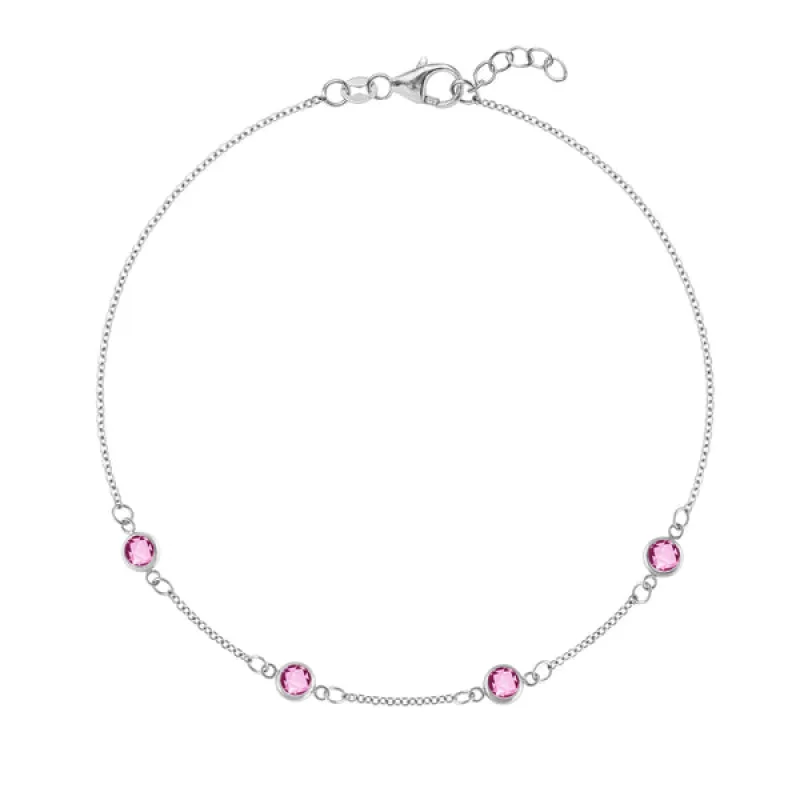 Personalized Classic 4 Birthstone Bracelet in 14k Gold sold by Haverhill