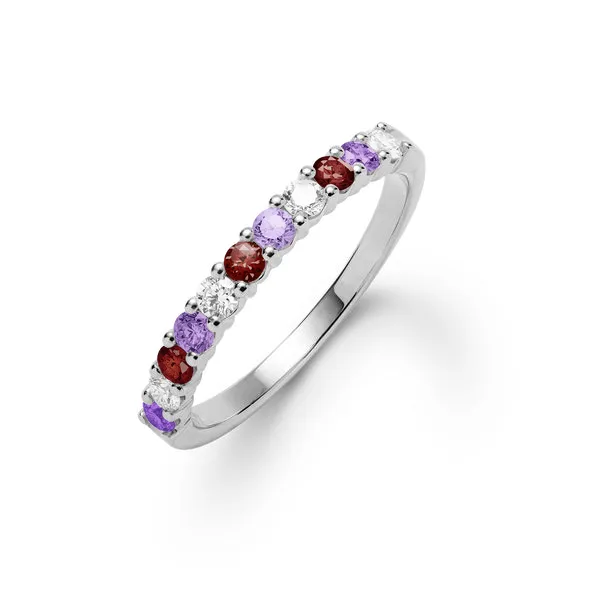 Personalized Rosecliff Birthstone Stackable Ring in 14k Gold sold by Haverhill
