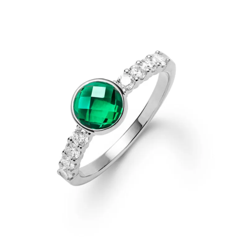 Rosecliff Grand Emerald Ring in 14k Gold (May) sold by Haverhill