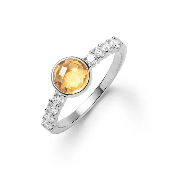 Rosecliff Grand Citrine Ring in 14k Gold (November) sold by Haverhill