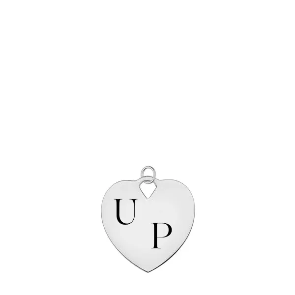 Engravable Large Flat Heart Pendant in 14k Gold sold by Haverhill