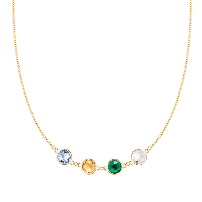 Personalized Grand 4 Connected Birthstone Necklace in 14k Gold sold by Haverhill