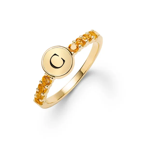 Personalized Rosecliff Letter Ring in 14k Gold sold by Haverhill