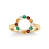Personalized Rosecliff Small Circle Birthstone Ring in 14k Gold sold by Haverhill