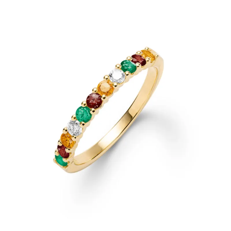 Personalized Rosecliff Birthstone Stackable Ring in 14k Gold sold by Haverhill