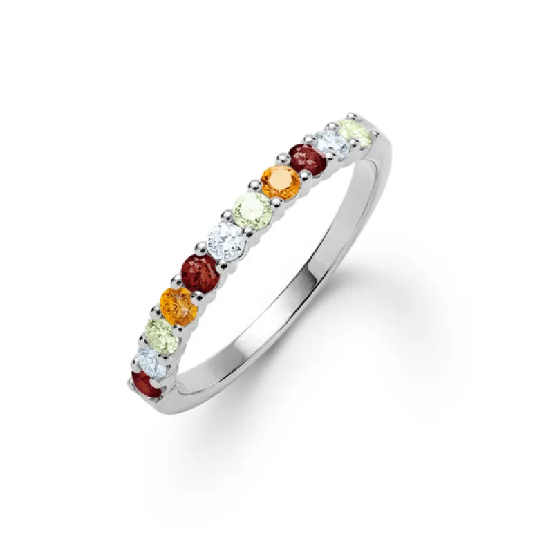 Personalized Rosecliff Birthstone Stackable Ring in 14k Gold sold by Haverhill