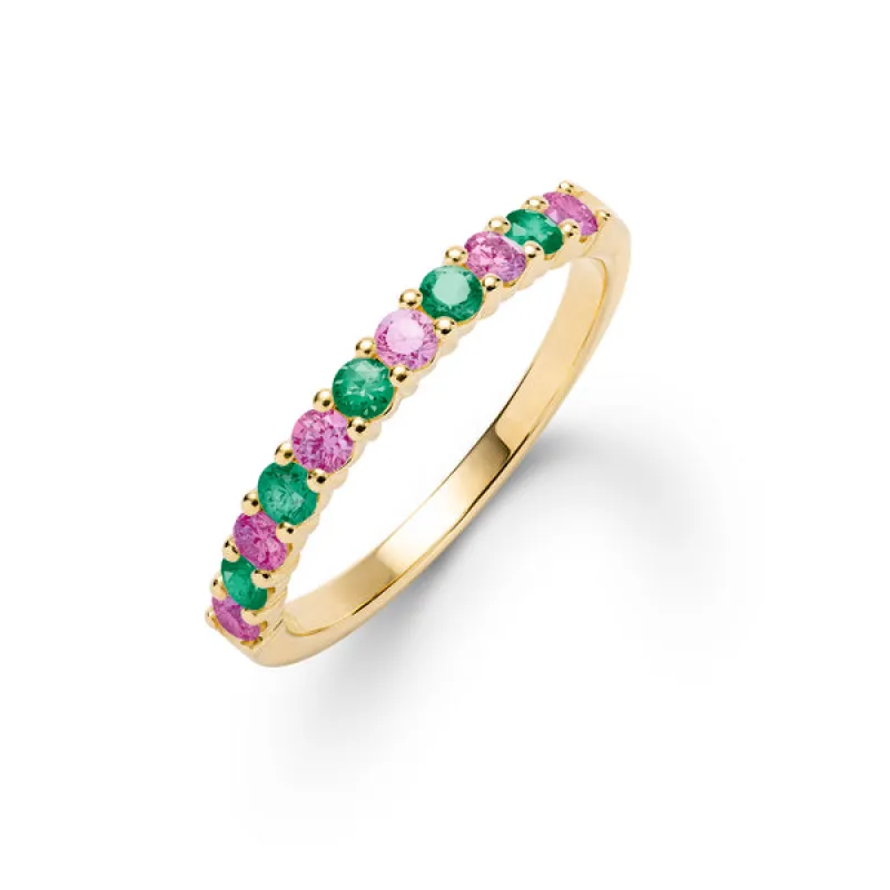 Personalized Rosecliff Birthstone Stackable Ring in 14k Gold sold by Haverhill