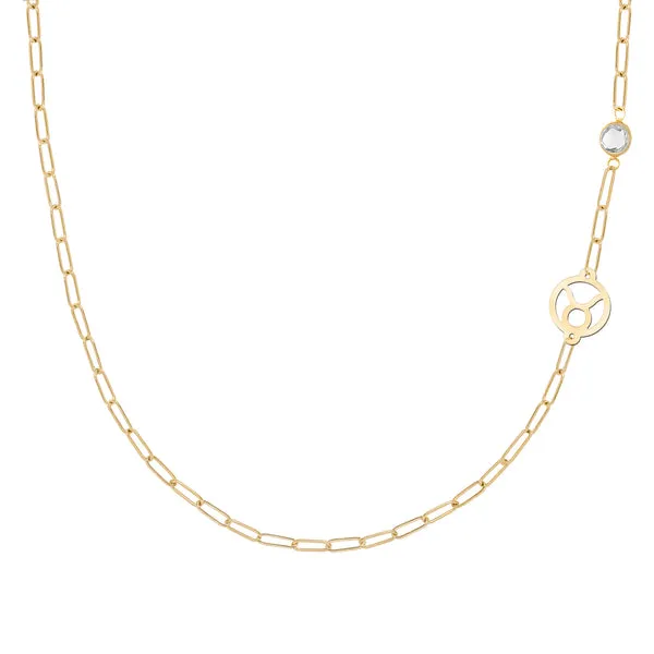 Personalized Taurus & Birthstone Necklace on Adelaide Mini in 14k Gold sold by Haverhill