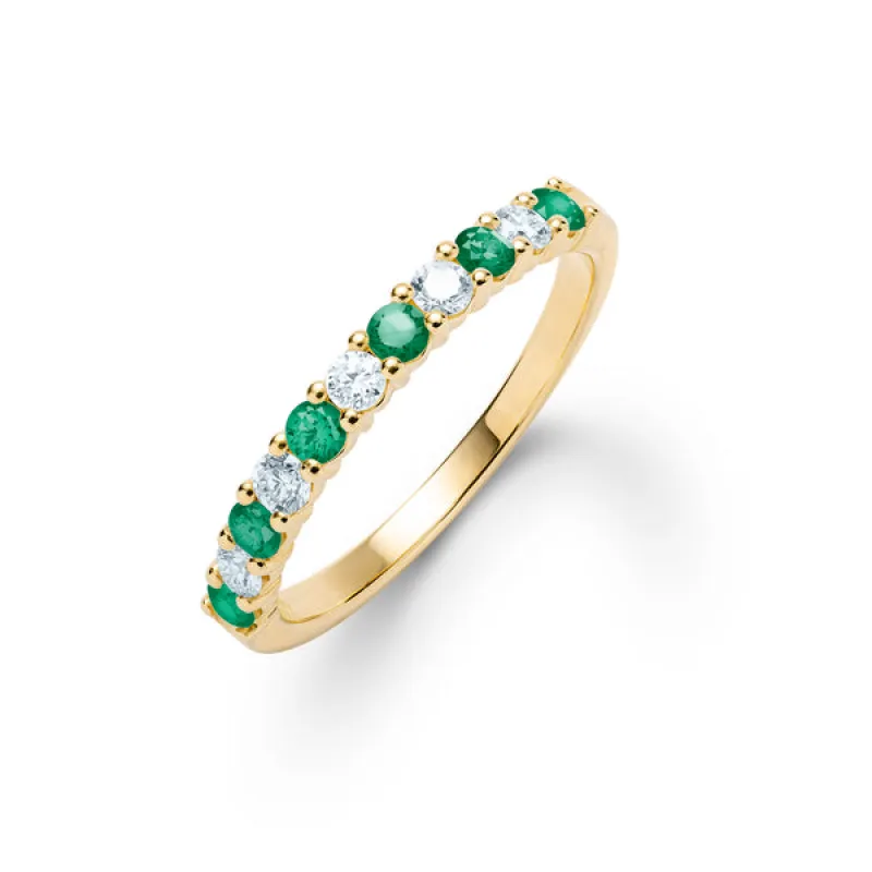 Personalized Rosecliff Birthstone Stackable Ring in 14k Gold sold by Haverhill