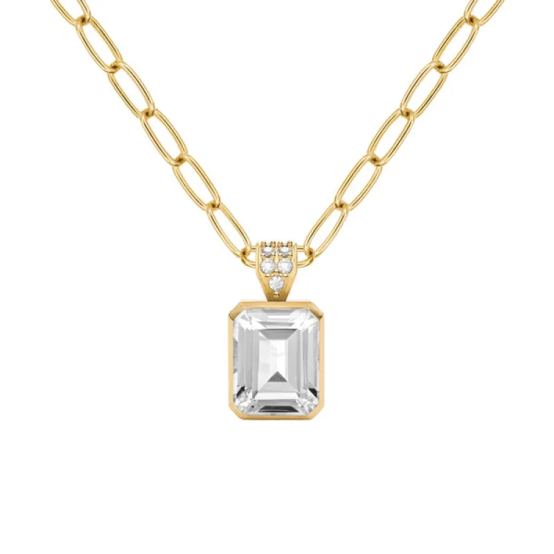 Personalized Warren Birthstone Pendant with Diamond Bale in 14k Gold sold by Haverhill