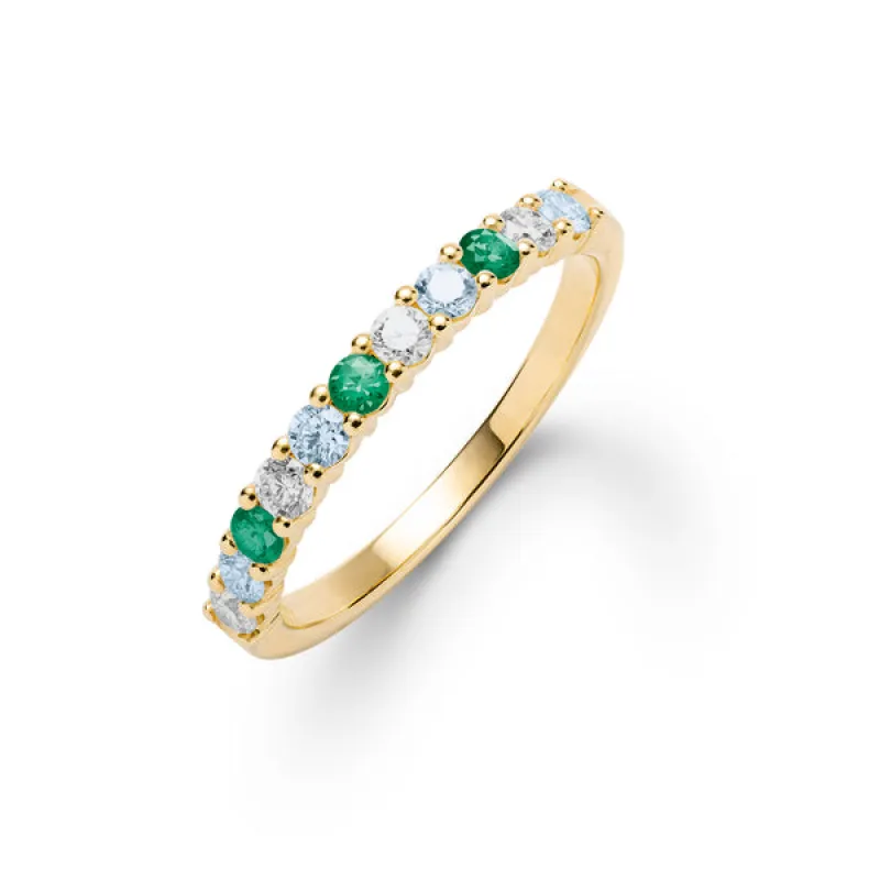 Personalized Rosecliff Birthstone Stackable Ring in 14k Gold sold by Haverhill