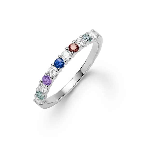 Personalized Rosecliff Birthstone Stackable Ring in 14k Gold sold by Haverhill