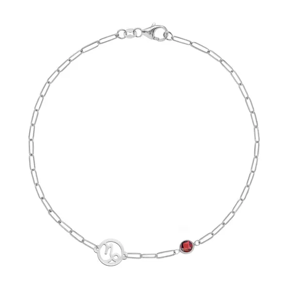 Personalized Zodiac & Birthstone Adelaide Mini Bracelet in 14k Gold sold by Haverhill