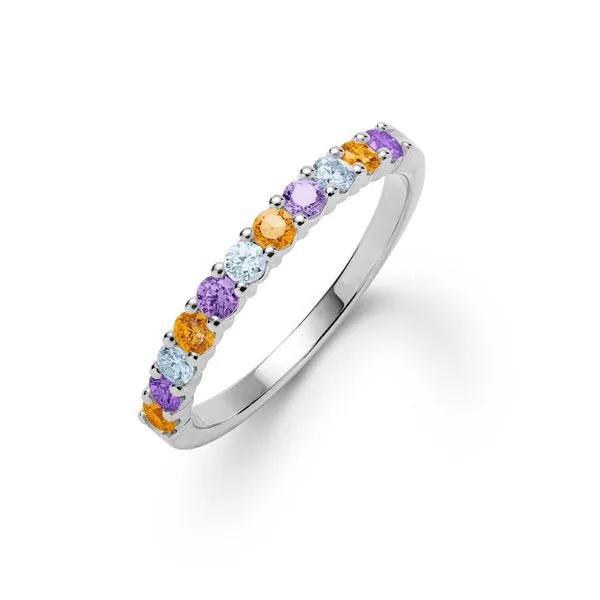 Personalized Rosecliff Birthstone Stackable Ring in 14k Gold sold by Haverhill