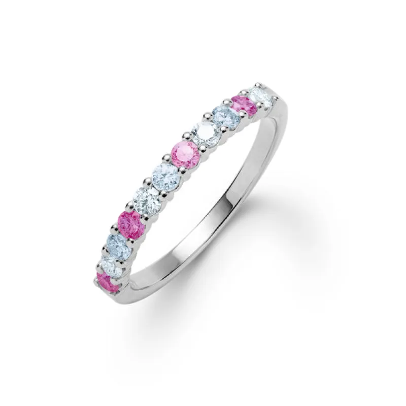 Personalized Rosecliff Birthstone Stackable Ring in 14k Gold sold by Haverhill