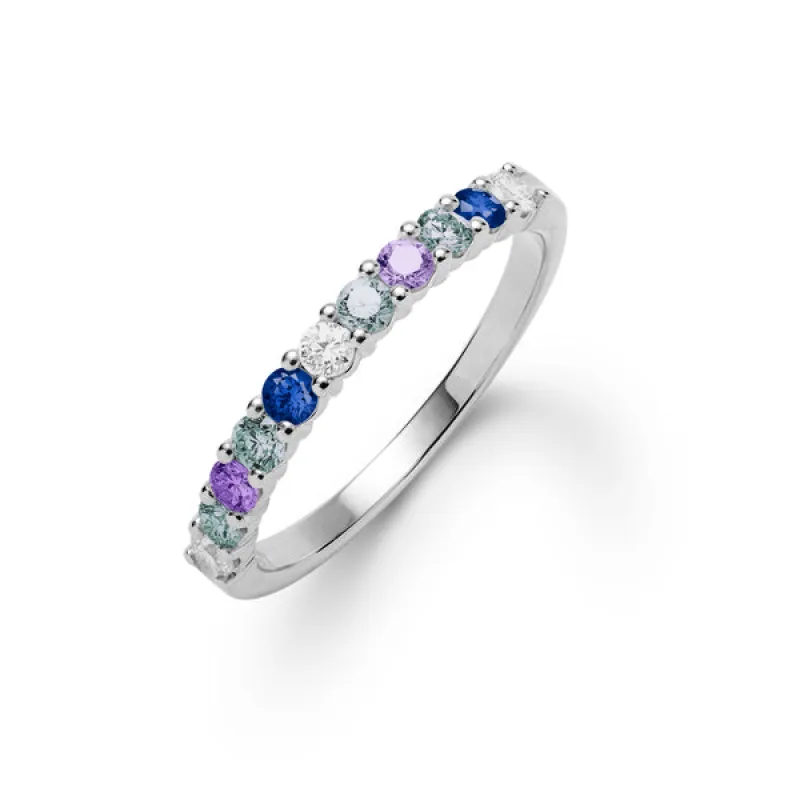 Personalized Rosecliff Birthstone Stackable Ring in 14k Gold sold by Haverhill
