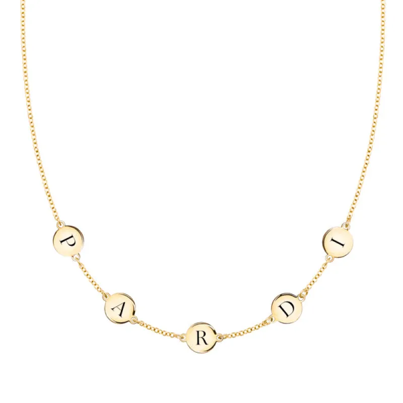 Personalized 5 Letter Necklace in 14k Gold (Single Spacing) sold by Haverhill