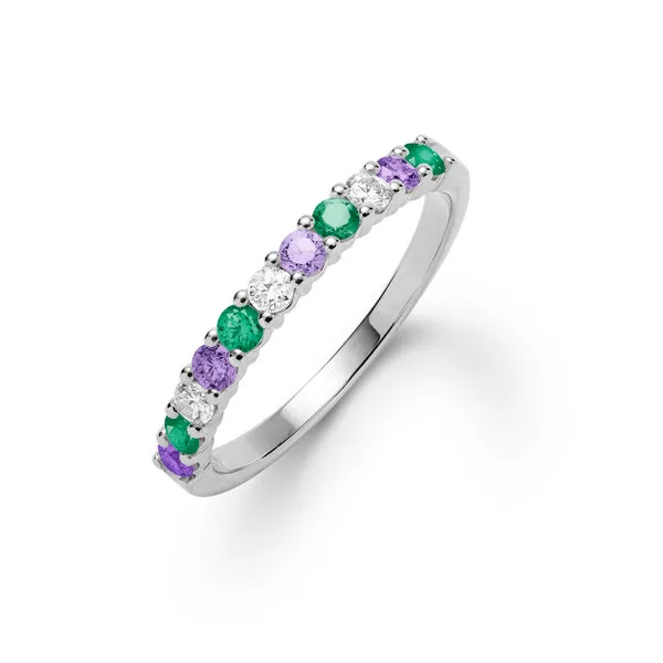 Personalized Rosecliff Birthstone Stackable Ring in 14k Gold sold by Haverhill