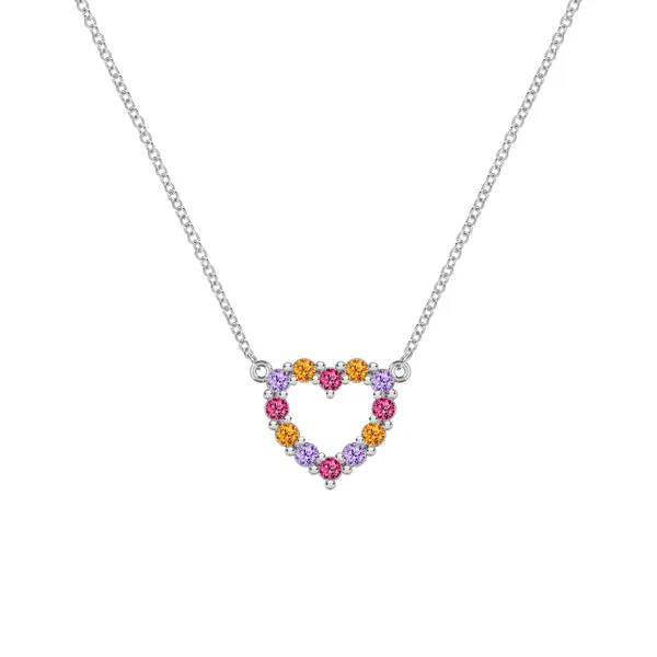 Personalized Rosecliff Small Heart Birthstone Necklace in 14k Gold sold by Haverhill