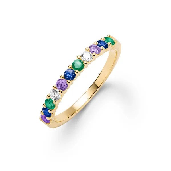 Personalized Rosecliff Birthstone Stackable Ring in 14k Gold sold by Haverhill