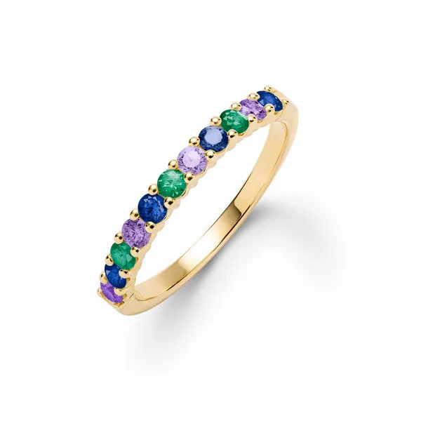 Personalized Rosecliff Birthstone Stackable Ring in 14k Gold sold by Haverhill