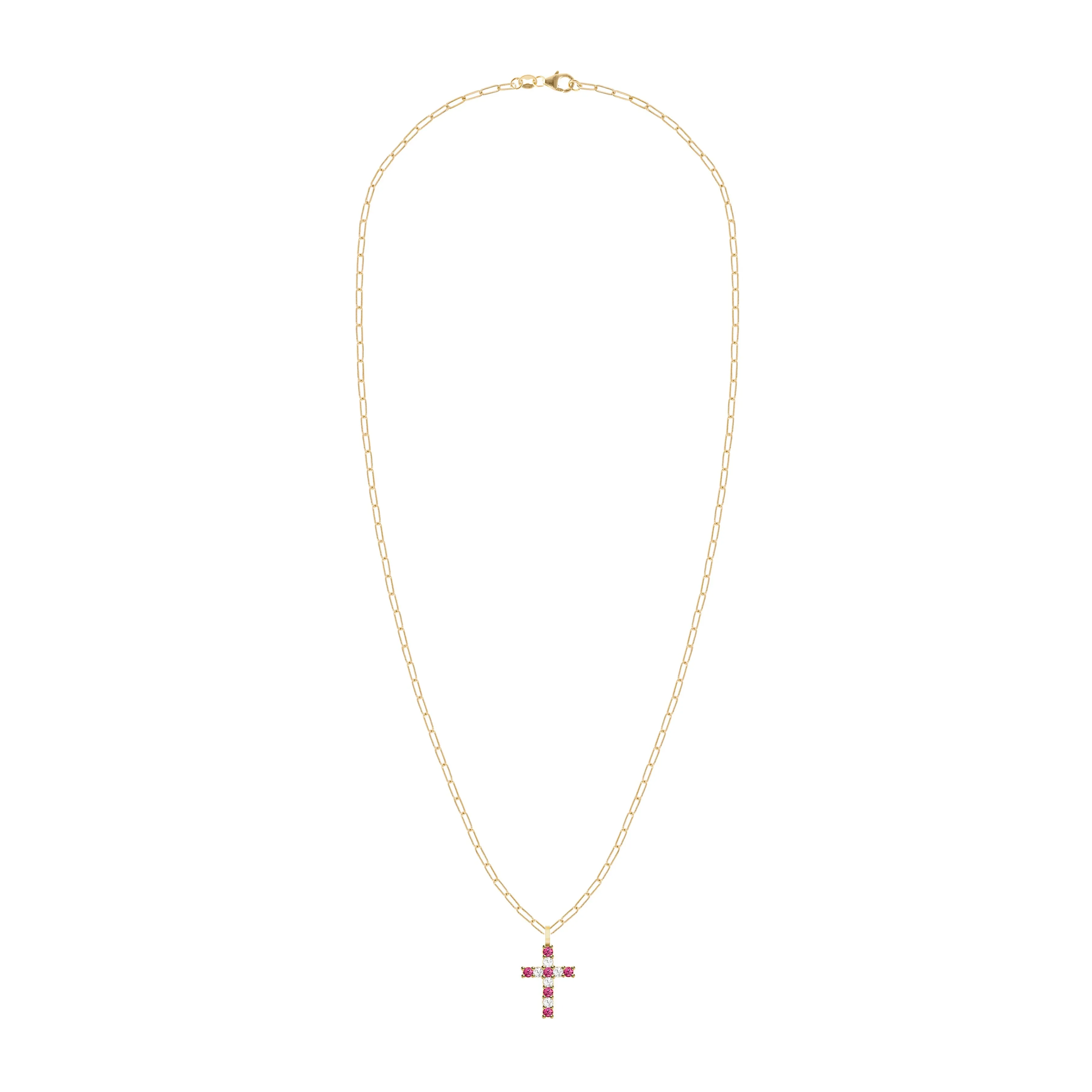Rosecliff Cross Diamond & Ruby Pendant in 14k Gold (July) sold by Haverhill product image thumbnail 4