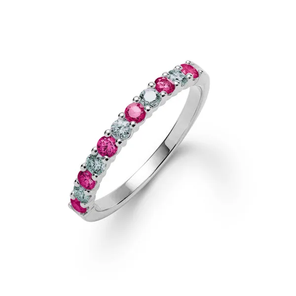 Personalized Rosecliff Birthstone Stackable Ring in 14k Gold sold by Haverhill
