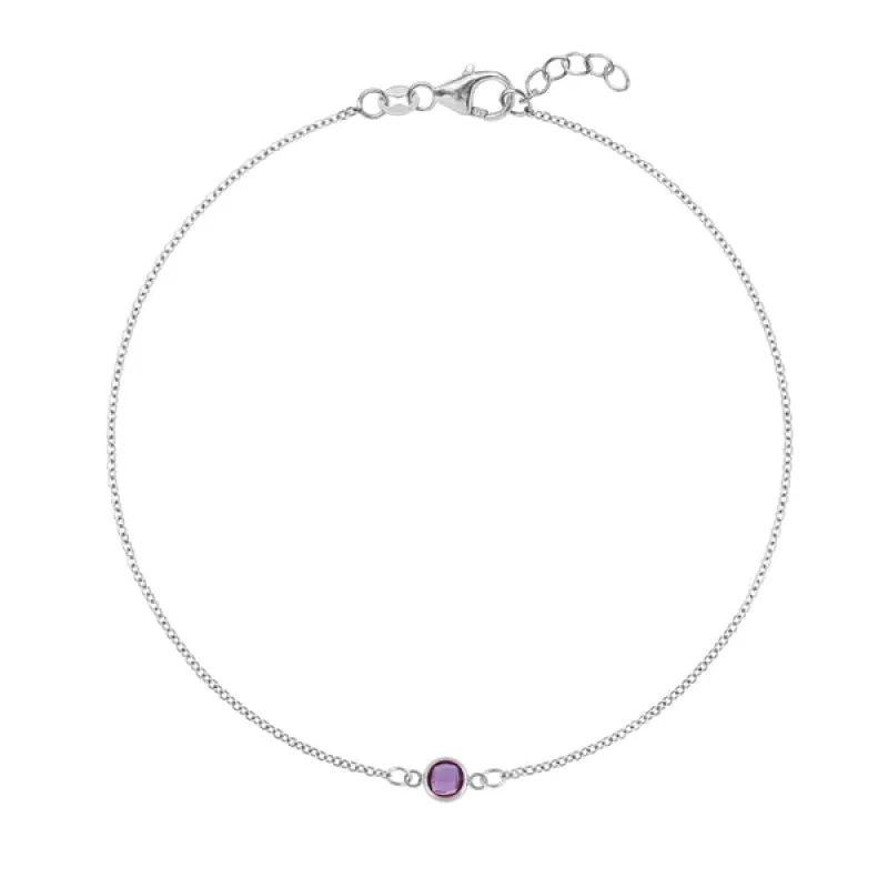 Personalized Classic 1 Birthstone Bracelet in 14k Gold sold by Haverhill