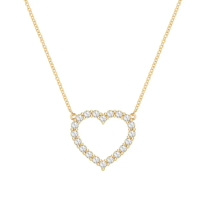 Personalized Rosecliff Heart Birthstone Necklace in 14k Gold sold by Haverhill