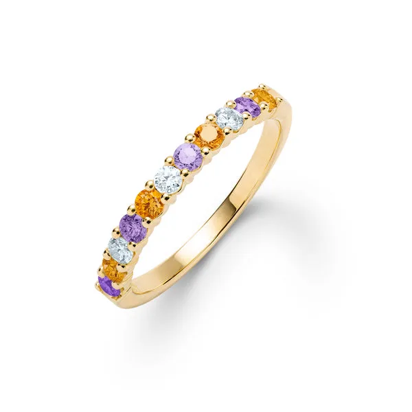 Personalized Rosecliff Birthstone Stackable Ring in 14k Gold sold by Haverhill