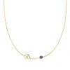 Personalized Classic 1 Letter & 1 Birthstone Necklace in 14k Gold (Single Spacing) sold by Haverhill
