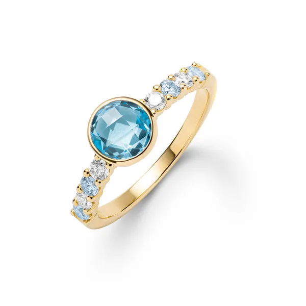 Rosecliff Grand Nantucket Blue Topaz Ring in 14k Gold (December) sold by Haverhill