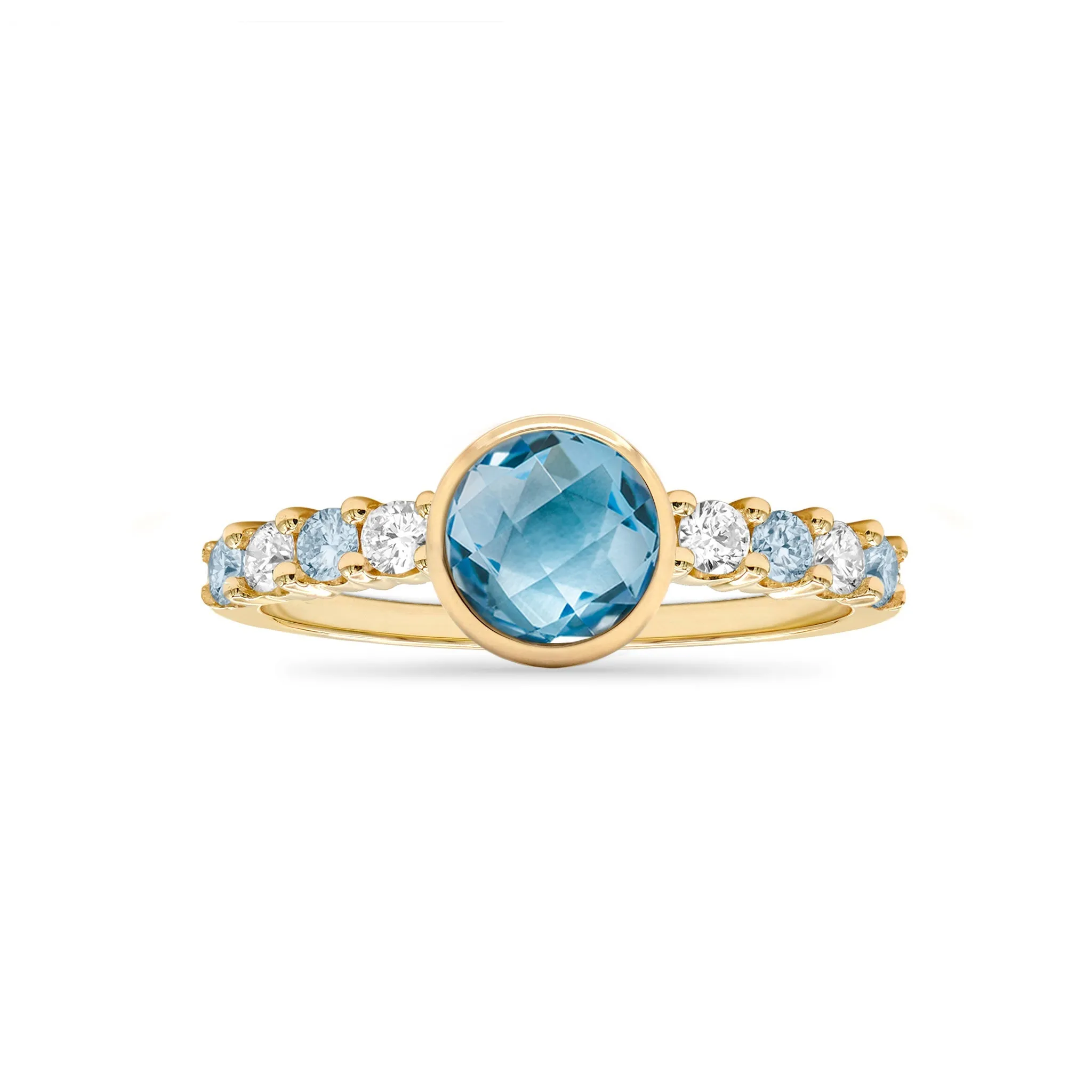 Rosecliff Grand Nantucket Blue Topaz Ring in 14k Gold (December) sold by Haverhill product image thumbnail 4