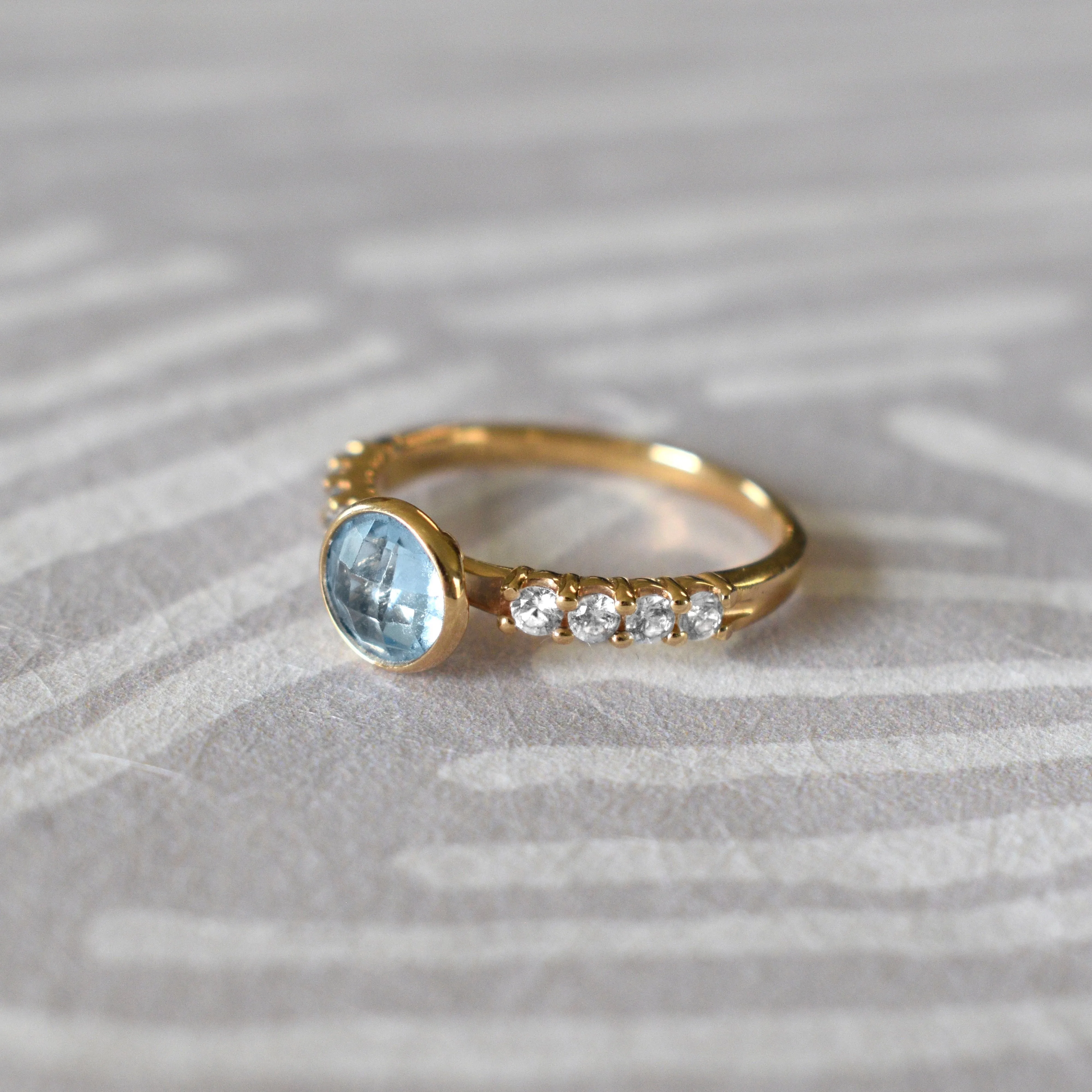 Rosecliff Grand Nantucket Blue Topaz Ring in 14k Gold (December) sold by Haverhill product image thumbnail 3