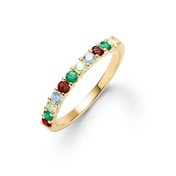 Personalized Rosecliff Birthstone Stackable Ring in 14k Gold sold by Haverhill