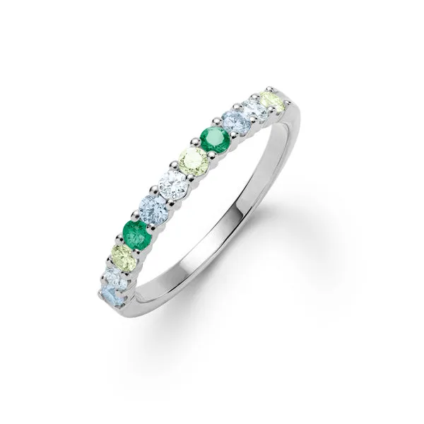 Personalized Rosecliff Birthstone Stackable Ring in 14k Gold sold by Haverhill