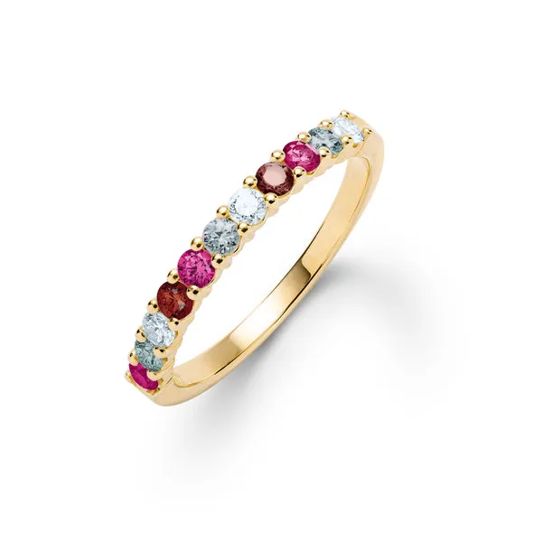 Personalized Rosecliff Birthstone Stackable Ring in 14k Gold sold by Haverhill