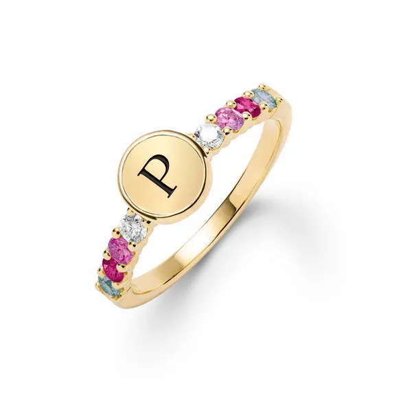 Personalized Rosecliff Letter Ring in 14k Gold sold by Haverhill
