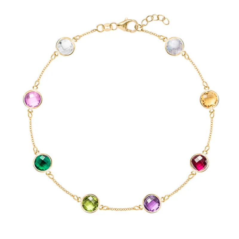Personalized Grand 8 Birthstone Bracelet in 14k Gold sold by Haverhill