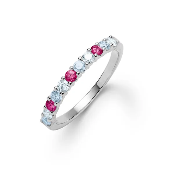 Personalized Rosecliff Birthstone Stackable Ring in 14k Gold sold by Haverhill